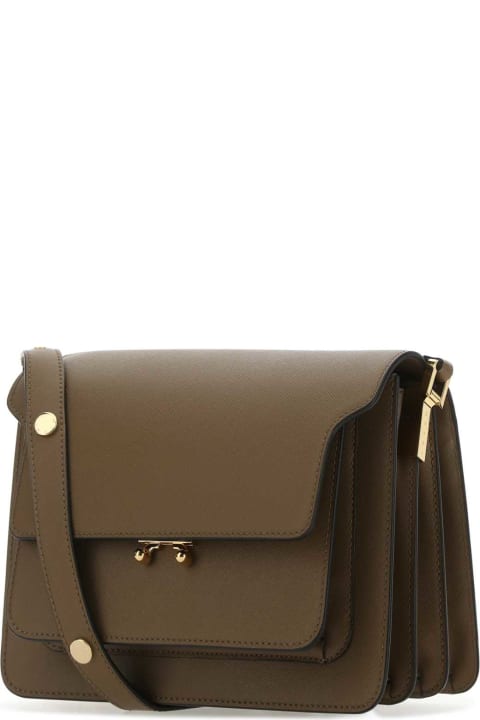Marni Bags for Women Marni Brown Leather Trunk Shoulder Bag