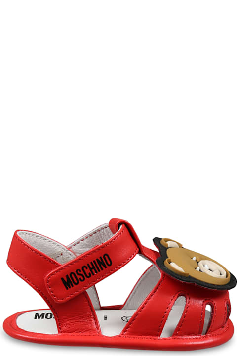 Moschino Shoes for Baby Boys Moschino Red Sandals For Babykids With Teddy Bear