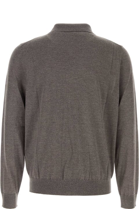 Homeware Saint Laurent Grey Wool Polo Shirt