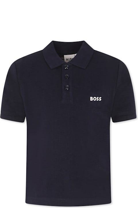 Hugo Boss T-Shirts & Polo Shirts for Women Hugo Boss Blue Polo For Boy With Logo