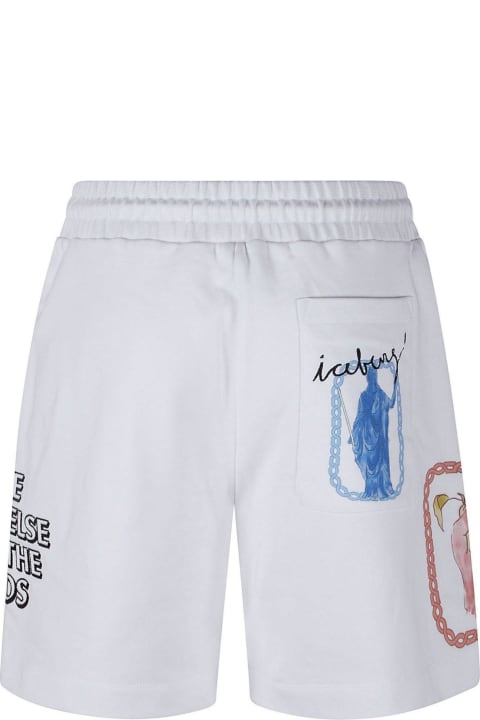 Iceberg Pants & Shorts for Women Iceberg Roma Printed Drawstring Shorts