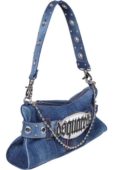 Dsquared2 Shoulder Bags for Women Dsquared2 Clutch In Denim Fabric With Logo