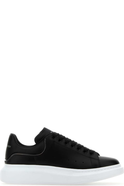 Fashion for Men Alexander McQueen Black Leather Sneakers With Black Leather Heel
