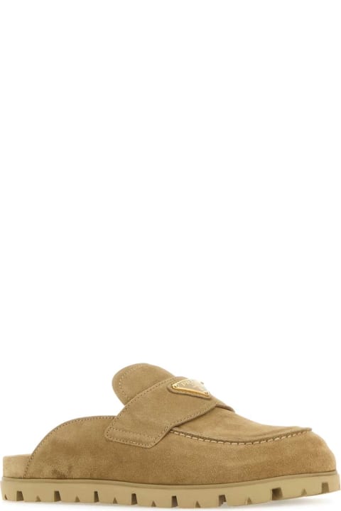 Shoes Sale for Women Prada Cappuccino Suede Slippers