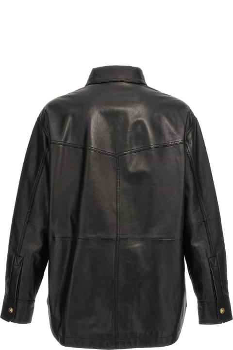Versace Jeans Couture Coats & Jackets for Men Versace Jeans Couture Logo Button Leather Jacket