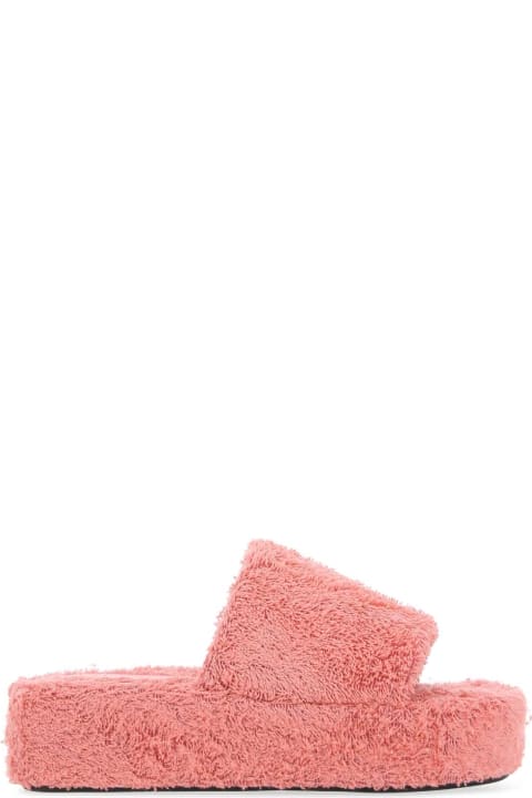 Balenciaga for Women Balenciaga Pink Terry Fabric Rise Slippers