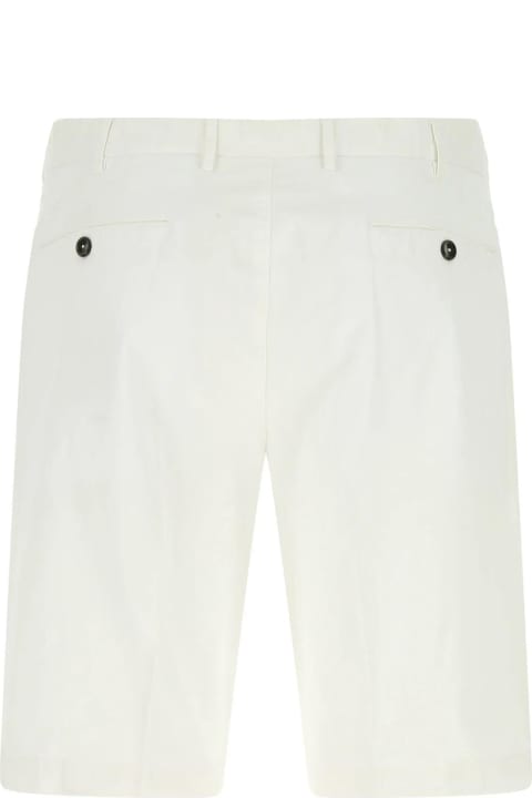 PT01 Pants for Men PT01 White Stretch Cotton Bermuda Shorts