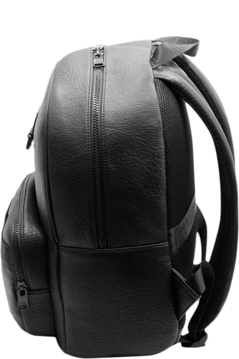 Armani Collezioni for Men Armani Collezioni Backpack In Very Soft Soft Grain Eco-leather With Logo Written On The Front. Adjustable Shoulder Straps. Measures 38x32x12 Cm