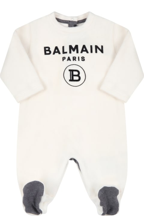 Ivory Set For Baby Boy With Logo