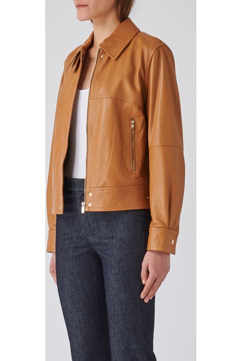 Max Mara Studio Coats & Jackets for Women Max Mara Studio Bacio Leather Jacket