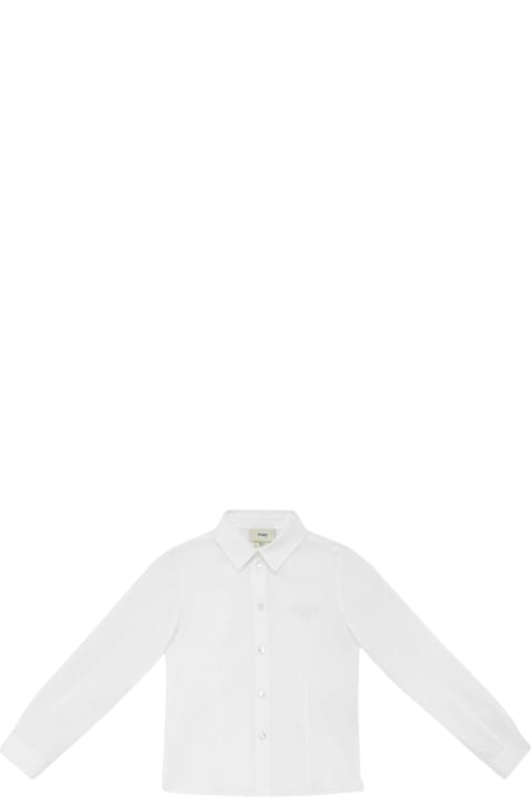 Fendi Shirts for Girls Fendi Chalk Cotton Poplin Shirt With Logo