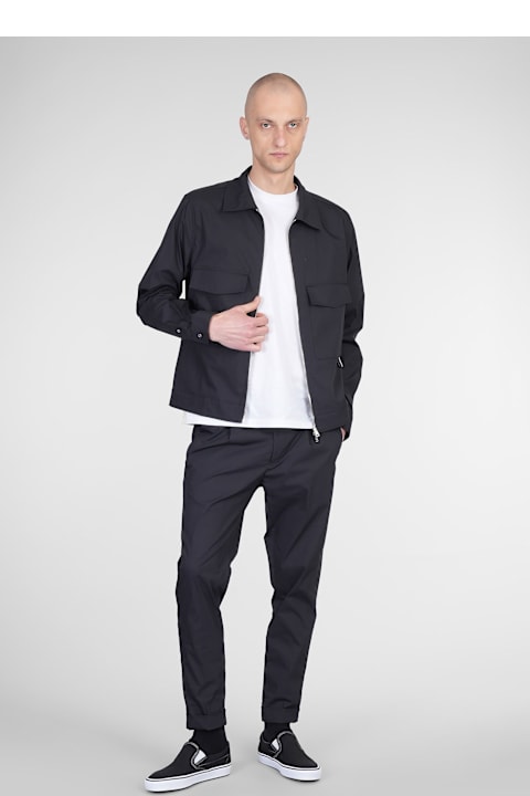 Low Brand Clothing for Men Low Brand Shirt Zip S130 Shirt In Black Cotton