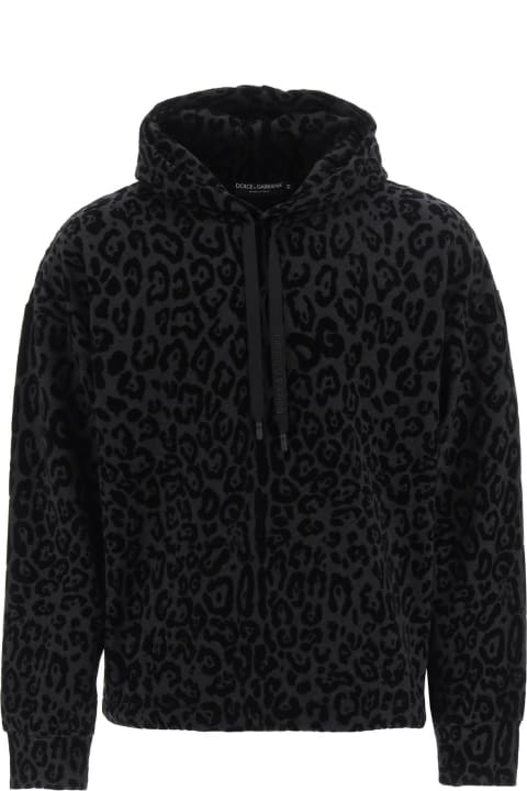 Dolce & Gabbana Clothing for Men Dolce & Gabbana Flocked Leopard Hoodie