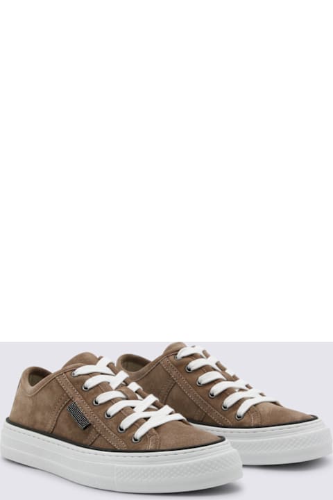 أدوات منزلية Brunello Cucinelli Brown Leather Sneakers