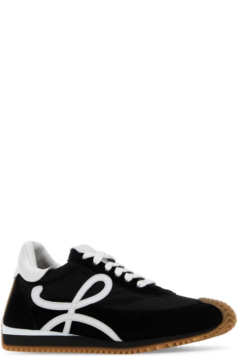 Fashion for Men Loewe Black Nylon And Suede Flow Runner Sneakers
