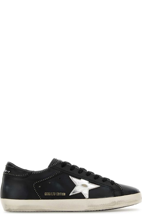 Golden Goose Shoes for Men Golden Goose Black Leather Superstar Classic Sneakers