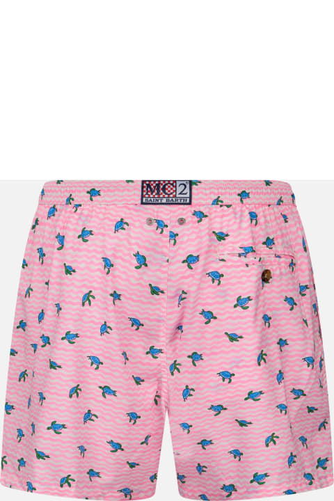 Homeware MC2 Saint Barth Comfort Light Classic Stretch Swim Shorts With Sea Turtles Print
