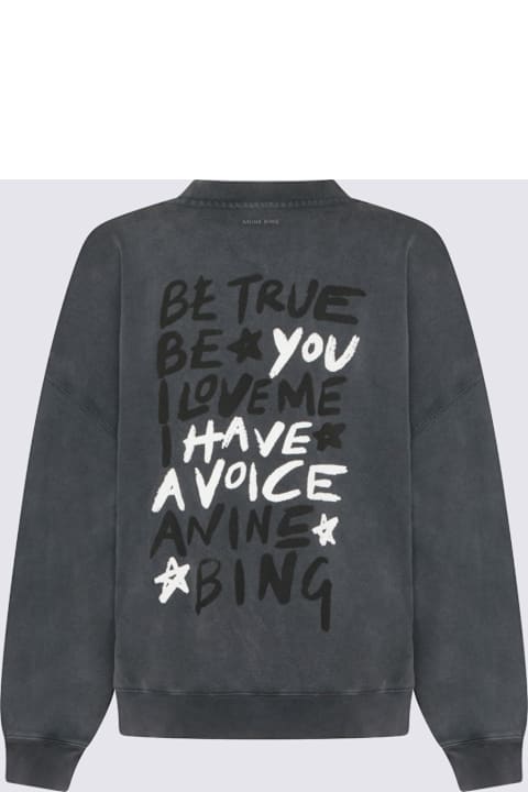 Homeware Anine Bing Washed Black Cotton Miles Sweatshirt