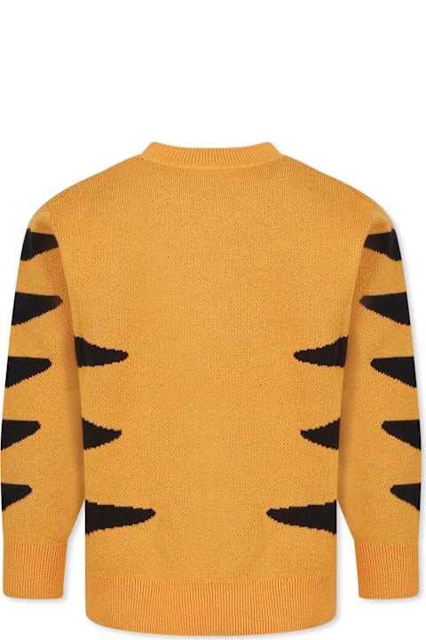 خصم على أولاد Stella McCartney Kids Orange Sweater For Boy With Cat