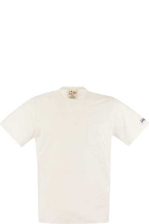 Fashion for Men MC2 Saint Barth Ecstasea - Linen T-shirt With Pocket