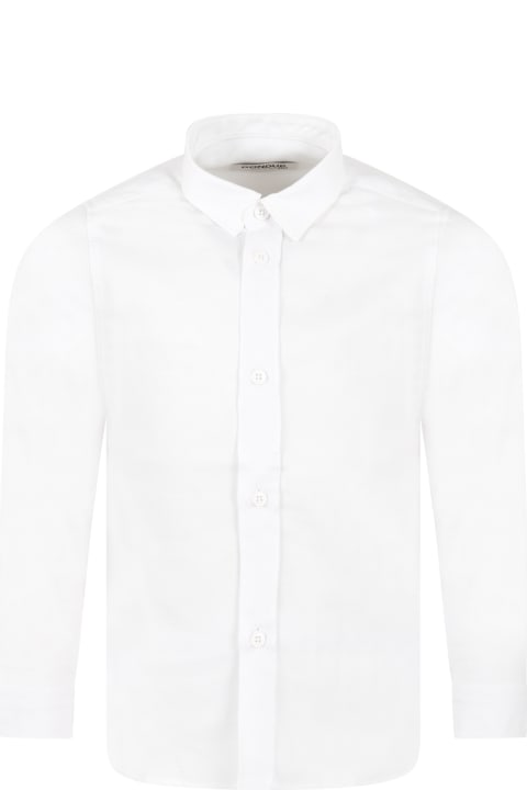 Homeware Dondup White Shirt For Boy With Blue Logo