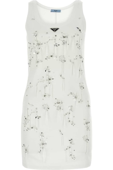 Topwear for Women Prada White Cotton Mini Dress