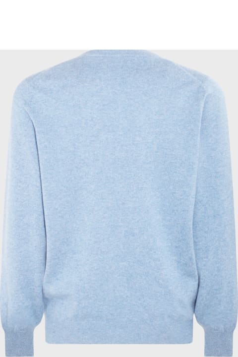 Brunello Cucinelli Fleeces & Tracksuits for Men Brunello Cucinelli Light Blue Wool Knitwear