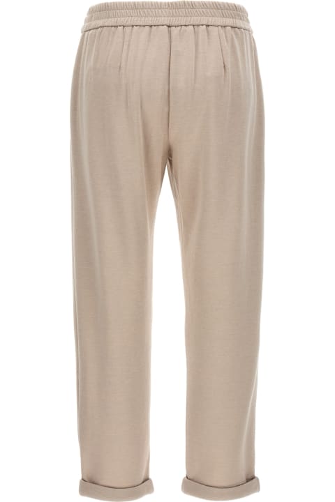 Brunello Cucinelli Clothing for Women Brunello Cucinelli Pants With Drawstring And Monile Detail