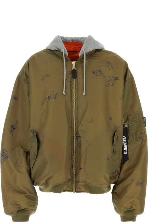 VETEMENTS Coats & Jackets for Men VETEMENTS Olive Green Nylon Oversize Padded Jacket