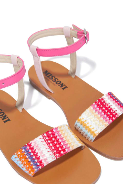 Missoni Kids Shoes for Baby Girls Missoni Kids Multicolour Leather And Fabric Sandals