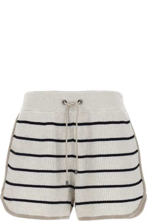 Pants & Shorts for Women Brunello Cucinelli Striped Shorts
