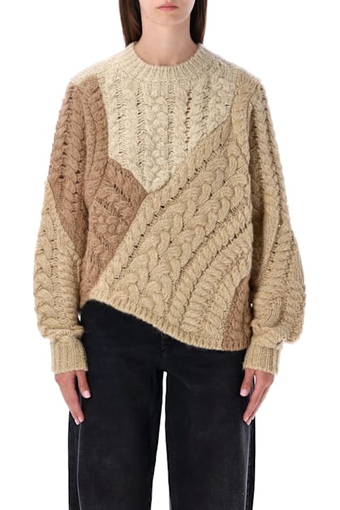 Homeware Marant Étoile Beige Patchwork Cable Knit Sweater Marant étoile