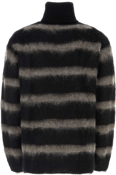 メンズ Yohji Yamamotoのニットウェア Yohji Yamamoto Bicolor Mohair Blend Oversize Sweater