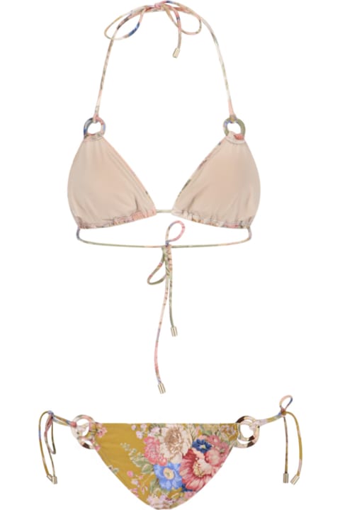 Zimmermann Swimwear for Women Zimmermann 'august Spliced Ring Tie' Bikini Set