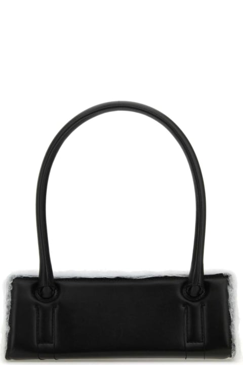 Dentro Bags for Women Dentro Black Leather Radar Shoulder Bag