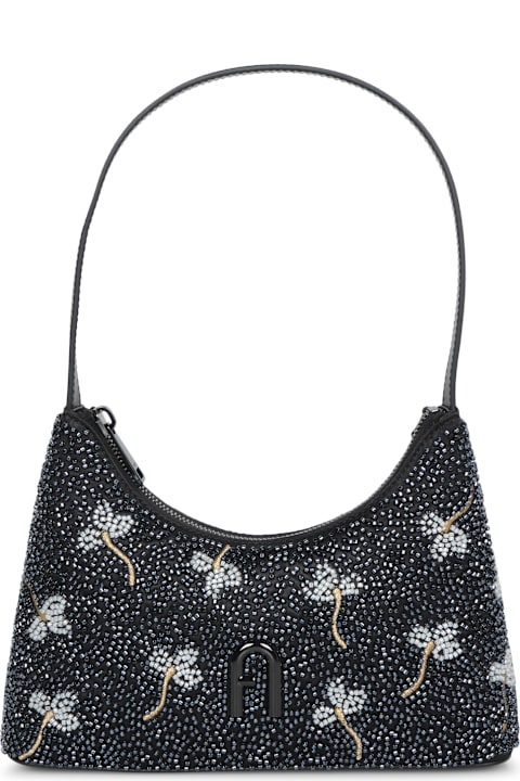Homeware Furla Diamante Mini Embroidery Black Bag