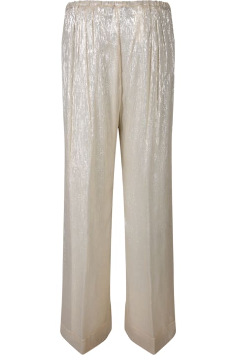 Forte_Forte Clothing for Women Forte_Forte Lurex Ivory Trousers