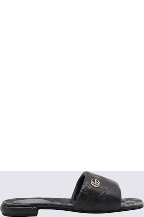 Sale for Women Gucci Black Leather Flats