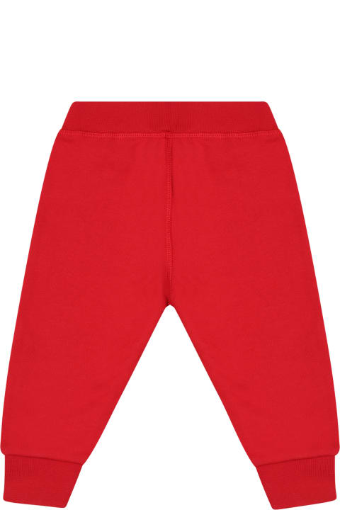 Bottoms for Baby Boys Dsquared2 Red Trousers For Baby Boy With Logo