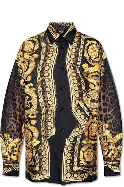 Versace Sale for Men Versace Barocco-printed Button-up Shirt