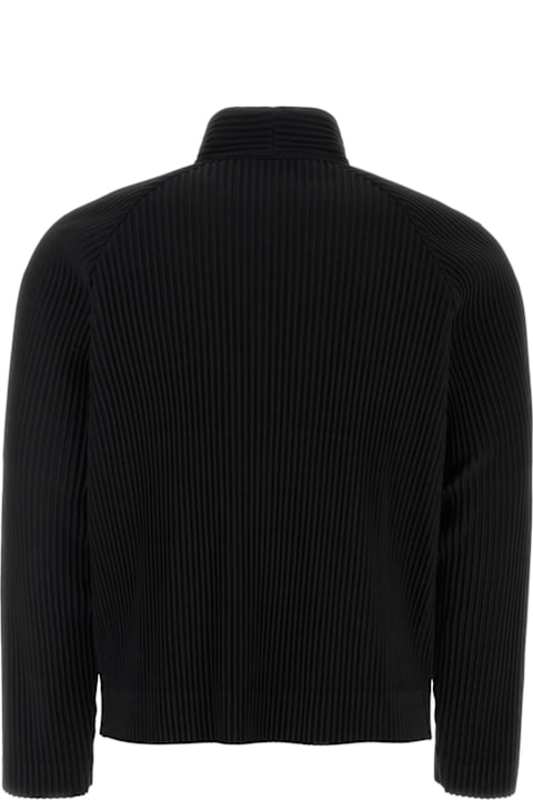 Homme Plissé Issey Miyake for Men Homme Plissé Issey Miyake Black Polyester Cardigan