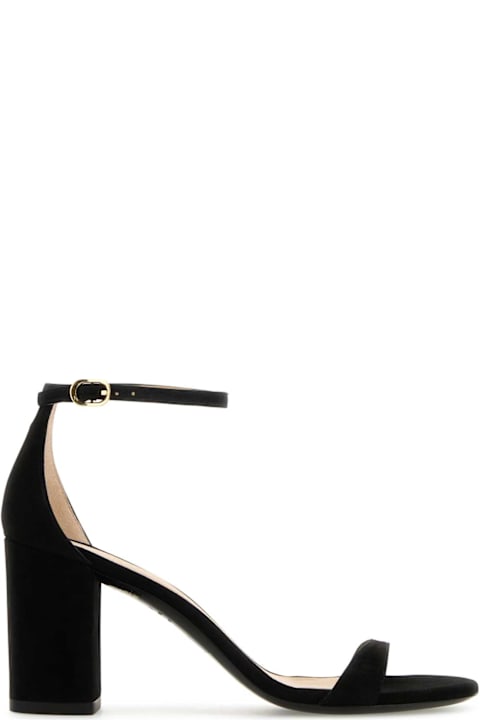 Homeware Stuart Weitzman Black Suede Nudist Block Sandals