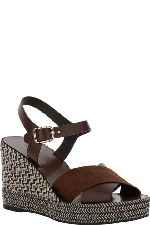 Chloé Sandals for Women Chloé Espadrillas Sandals With Wedge In Leather And Jute