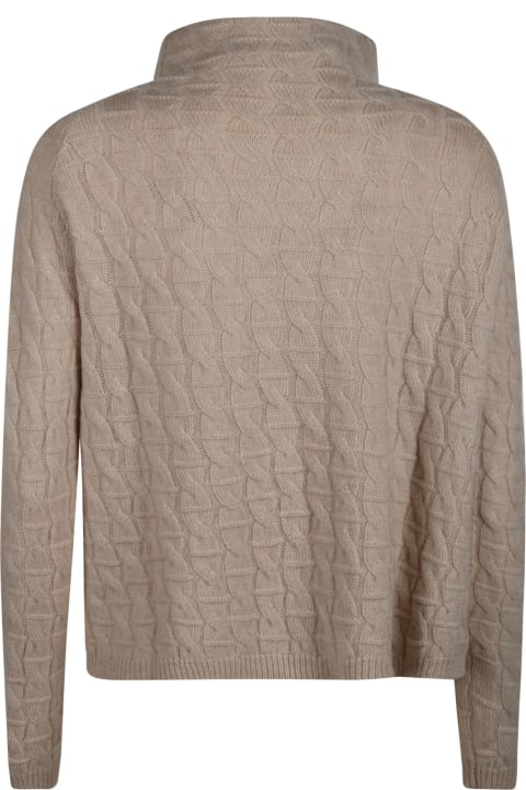 High-neck Patterned Ribbed Sweater
