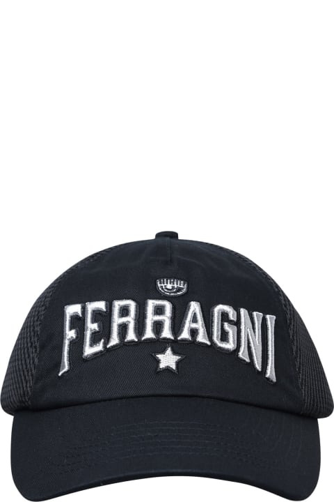Chiara Ferragni Hats for Women Chiara Ferragni Hat In Black Cotton Blend