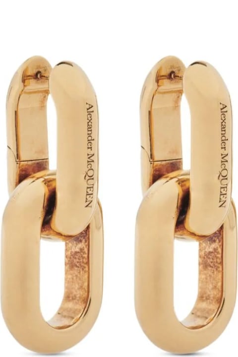 Alexander McQueen Earrings for Women Alexander McQueen Peak Chain Logo Engraved Earrings