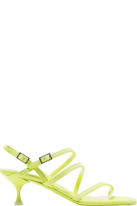 Giampaolo Viozzi Leather Heel Lime Sandals