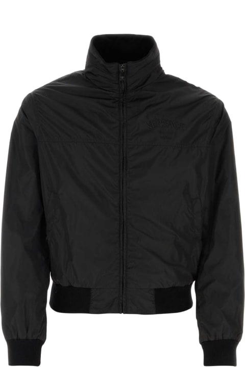 Versace Coats & Jackets for Men Versace Black Nylon Jacket
