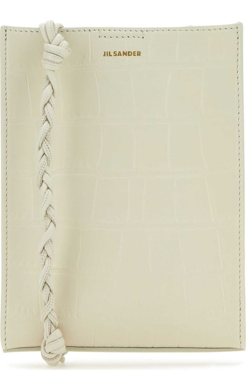 ウィメンズ新着アイテム Jil Sander Ivory Leather Shoulder Bag