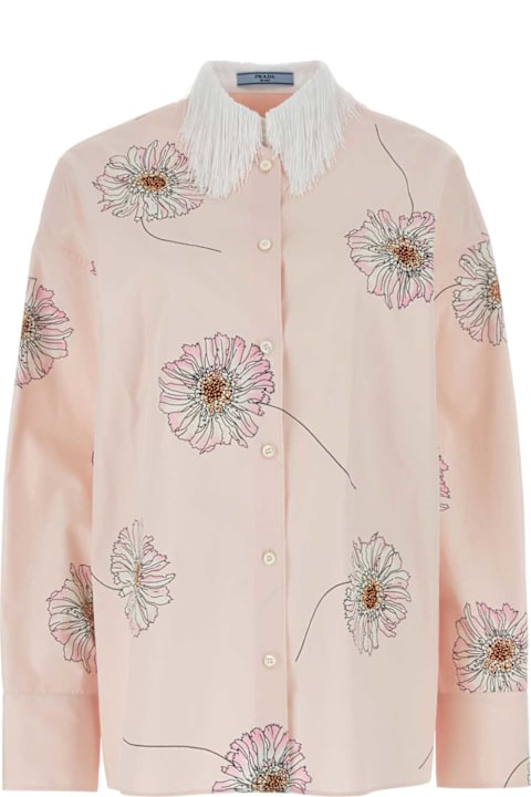 Sale for Women Prada Printed Poplin Oversize Shirt